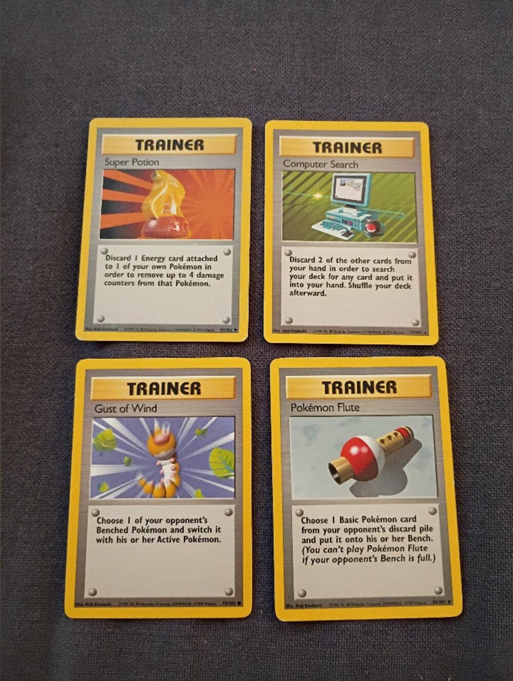 Pokemon Base Set Vintage Trainer Card Lot Of 4
